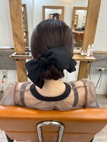 ヘアセット　お呼ばれ　リボンヘアセット