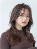 韓国風レイヤーカット髪質改善ダブルカラーミルクティーベージュ
