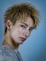 オーシャントーキョー 大阪(OCEAN TOKYO)&nbsp;ハイライトミルクティーベージュツーブロックメンズマッシュ