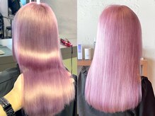 ピチカート 原宿(pizzicato)の雰囲気(《さくらピンク》残留せずブロンドに色落ちするハイトーンピンク)