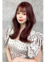 ランズ(LANDS) ピンクブラウンシースルーバング【韓国ヘア 大阪 梅田】