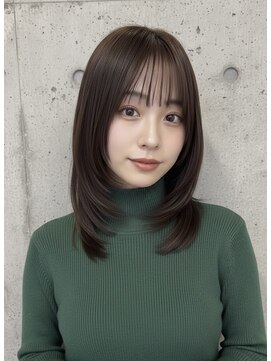 ムルチュラカメアリ(muruchura KAMEARI) 清楚可愛い◎内巻きミディアムレイヤー/暗髪透明感カラー