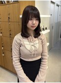 ミディアムレイヤー×ピンクブラウン