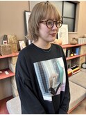 ハイトーンベージュ◆マッシュウルフボブ大人個性×小顔カット