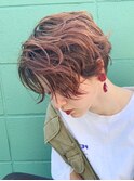 ハンサムショート_オリーブカラーハイライトカラー_ba240601