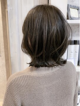 キャアリー(Caary) 福山市美容室Caary人気ハニーグレージュ＋外ハネボブ^ ^