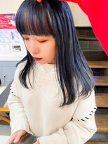 ネオリーブアイム 横浜西口店(Neolive aim)&nbsp;ネイビーカラー　ブルーカラー　インナーカラー