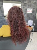 スパイラルパーマ / チェリーピンク / ロングヘアー