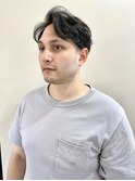 大人ニュアンスパーマ 七三サイドパート