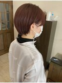 20代30代40代小顔ハンサムショートピンクアッシュ無造作
