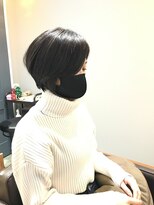 ワ ヘアー(wa-hair)&nbsp;大人可愛い20代30代40代黒髪前下がりショートボブ小顔ショート
