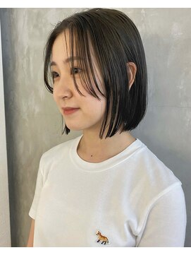 ソイリウム 下北沢(soi rium) 切りっぱなしボブ_前髪なしボブ_大人ボブ_アッシュカラーボブ