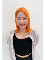 ハイブ 金沢(Hive)&nbsp;透明感ペールオレンジ艶髪ボブ夏カラー