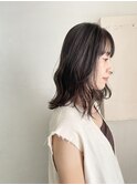 グレーアッシュ　ダークカラー　ミディアム　透けカラー【miku】