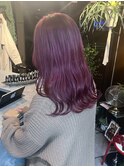 大人可愛いふんわりカールカラーブリーチピンクパープル美髪