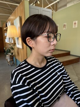 キュオンシア(CUEON. ciea) 丸みショート×透明感グレージュ