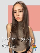 スカイ(SKY)&nbsp;髪質改善縮毛矯正韓国風レイヤーカットダブルカラーベージュ