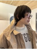 マッシュショート×オリーブブラウン