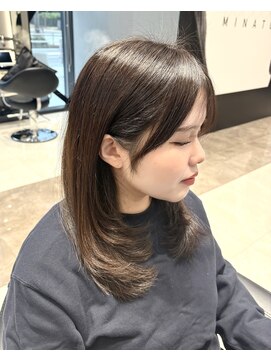 ハルキミナト ジャパン ヨコハマ(HARUKI MINATO japan YOKOHAMA) チョコグレージュ/顔周りレイヤー/レイヤー/ミディアム/学割U24