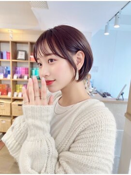 エニ 自由が丘(ENi) 黒髪/グレーベージュ/レイヤーロング/前髪パーマ[自由が丘駅]