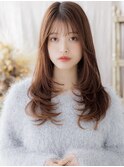 ミストバングチェリーブラウンデジタルパーマc7戸頭20代30代40代