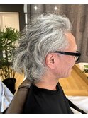 グレイヘア イケオジパーマスタイル