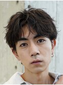 緩めシャドウパーマメンズショート束感動きナチュラル爽やか夏