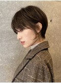 くびれヘア/アプリコットオレンジ/レイヤー/ショートボブ/韓国
