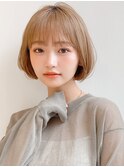 前髪 外ハネボブ 小顔 似合わせカット ダークアッシュ"
