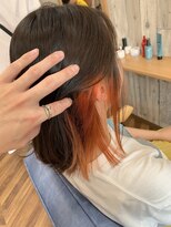 ヘアーズ ベリー 城陽寺田店(hairs BERRY) インナーカラー×オレンジ