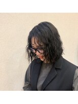 アグランテトラ 野田阪神店(a Gland tetra) 小顔大人可愛い黒髪暗髪ボブニュアンスパーマ　20代30代40代