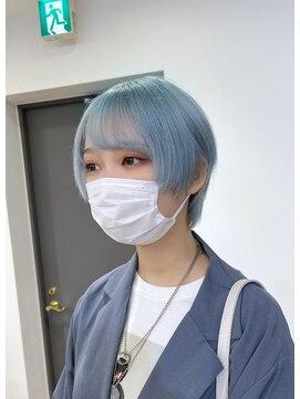 ルーブ トウキョウ(Loob. TOKYO) ショートヘア×みずいろカラー（水色、ペールブルーカラー）