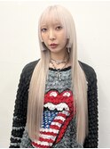 ブロンド//ベージュ//ケアブリーチ//ハイトーン//姫カット