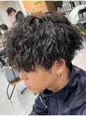 波巻きパーマツイストスパイラルパーマメンズマッシュパーマ