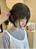 似合わせカットボブ小顔カットオリーブグレージュ