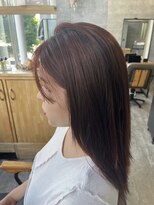 ソイクフ(SOY KUFU)&nbsp;ふんわりミディアムシースルーバング黒髪スタイルアッシュカラー