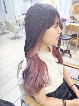 テトラ バイ ネオリーブ 横浜西口店(tetra by neolive) 人気インナーカラーペールピンク＊*【横浜/横浜駅】