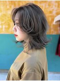 ☆オリーブグレーココアベージュ小顔クラゲヘアー/黒髪/髪質改善