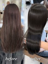 ハピネス 梅田茶屋町店(HAPPINESS)&nbsp;韓国風/レイヤーカット/顔周り/顔まわり/髪質改善/ベージュ