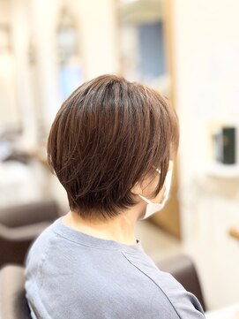 ヘアー グリーン(hair green) ショートボブ/ハイライト/白髪ぼかし/ピンクベージュ