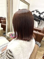 コス(KOS) 切りっぱなしボブ×ピンクブラウン