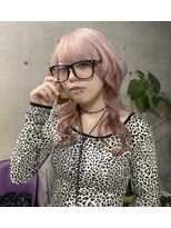 ヘアーデザイン アルエ(HAIR×design ARUE) ホワイトピンク× ロングウルフ