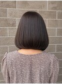ライトブラウン簡単内巻きボブ