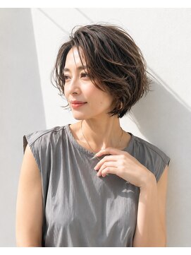 アッシュ 学芸大学店(Ash) ショートボブ/大人女性/モカベージュ/白髪ぼかし/脱白髪染め