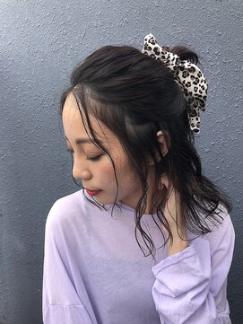 ヘアサロンM 新宿 デザインカラー/厚めバング/ローライト/スリークボブ