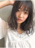くびれヘアアプリコットオレンジレイヤーショートボブ韓国/柏