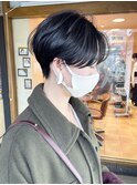 【morio 原宿】大人黒髪ハンサムショート　前髪なし