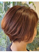ヘアーアンドメイク ペリドット(hair&make Peridot)&nbsp;横顔美人/大人ショートボブ/アースカラー/30代/40代/50代/60代