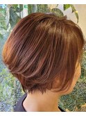 横顔美人/大人ショートボブ/アースカラー/30代/40代/50代/60代