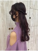 ウォニョン風【ねじねじハーフアップ】韓国風ヘア